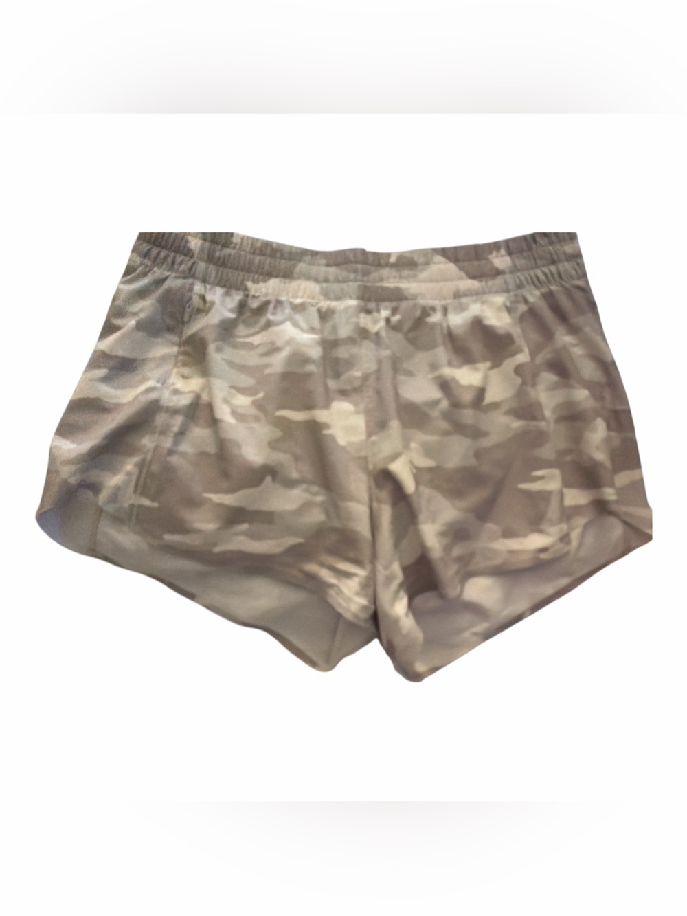 Athleta Hustle 3” Camo Athletic Shorts - Taupe/Beige
